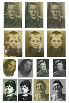 Retuš starih fotografija: oštećeni portreti pre i posle obnavljanja