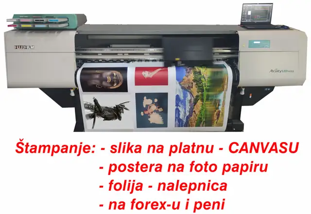 Štampa na platnu na Fuji Acuity 1600 II ploteru u radnji