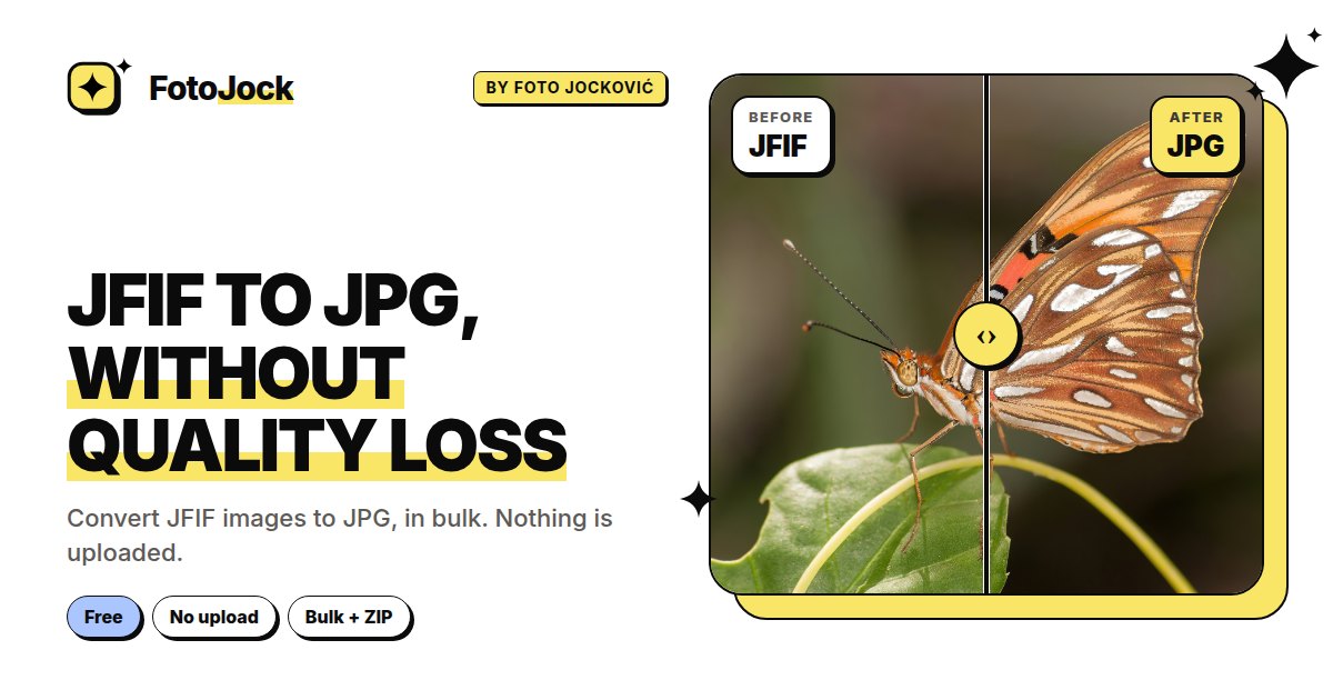 JFIF to JPG Converter, Free & Bulk | FotoJock